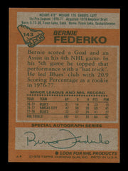 Bernie Federko Autographed 1978-79 Topps Card #143 St. Louis Blues SKU #251391