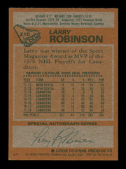 Larry Robinson Autographed 1978-79 Topps Card #210 Montreal Canadiens SKU #251397