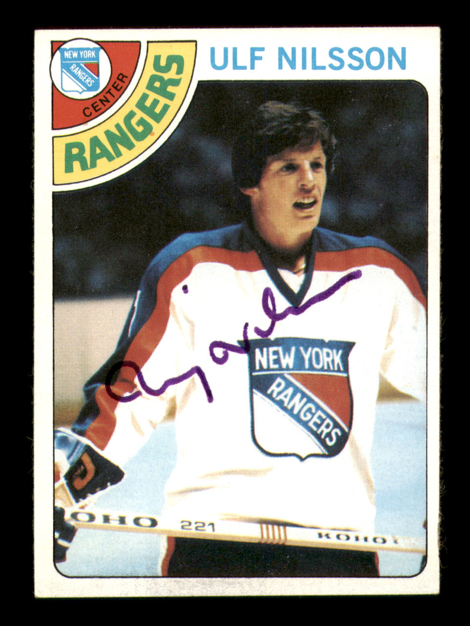 Ulf Nilsson Autographed 1978-79 Topps Card #255 New York Rangers SKU #251403