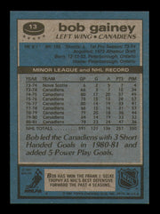 Bob Gainey Autographed 1981-82 Topps Card #13 Montreal Canadiens SKU #251407