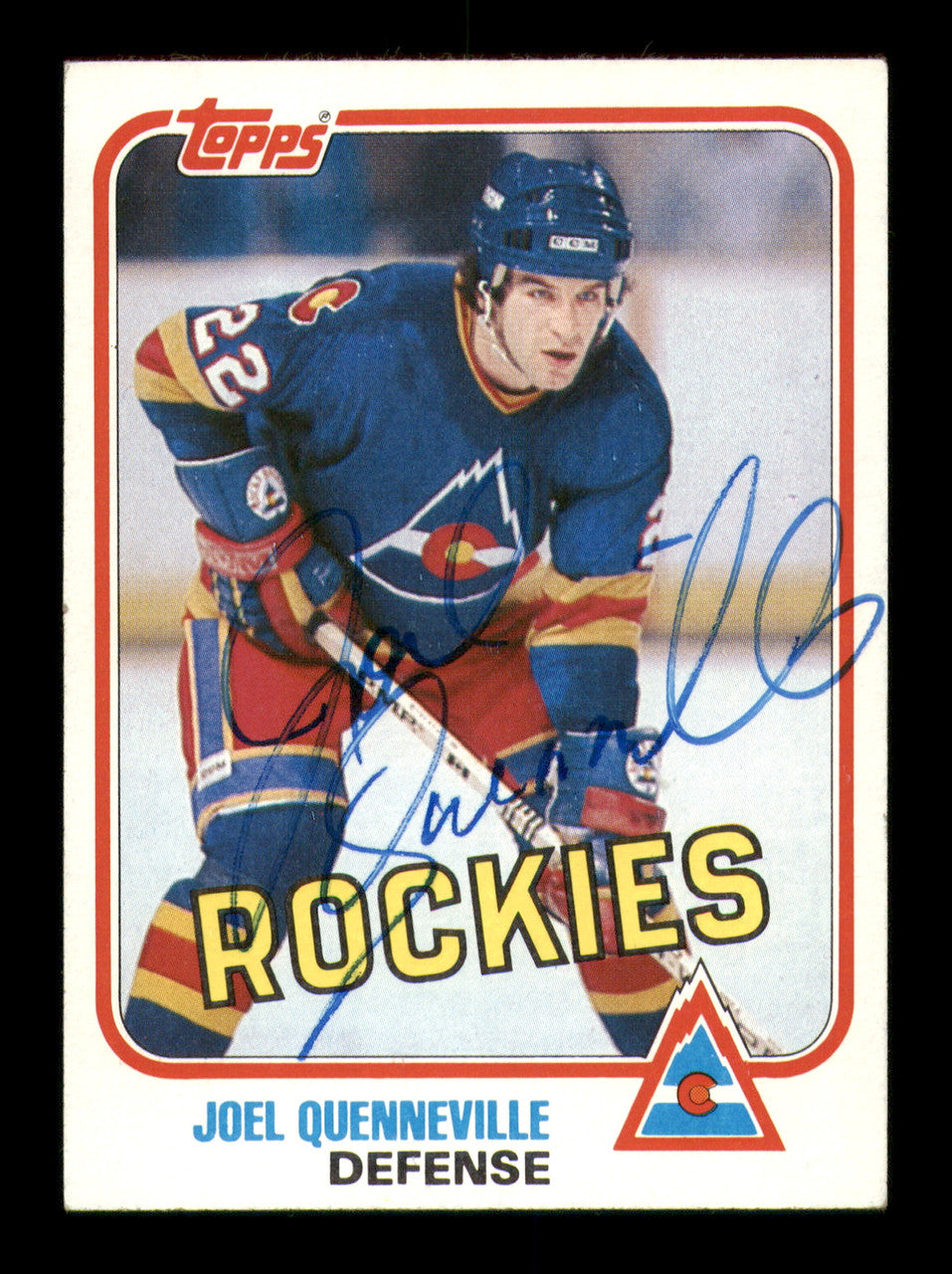 Joel Quenneville Autographed 1981-82 Topps Card #83 Colorado Rockies SKU #251414