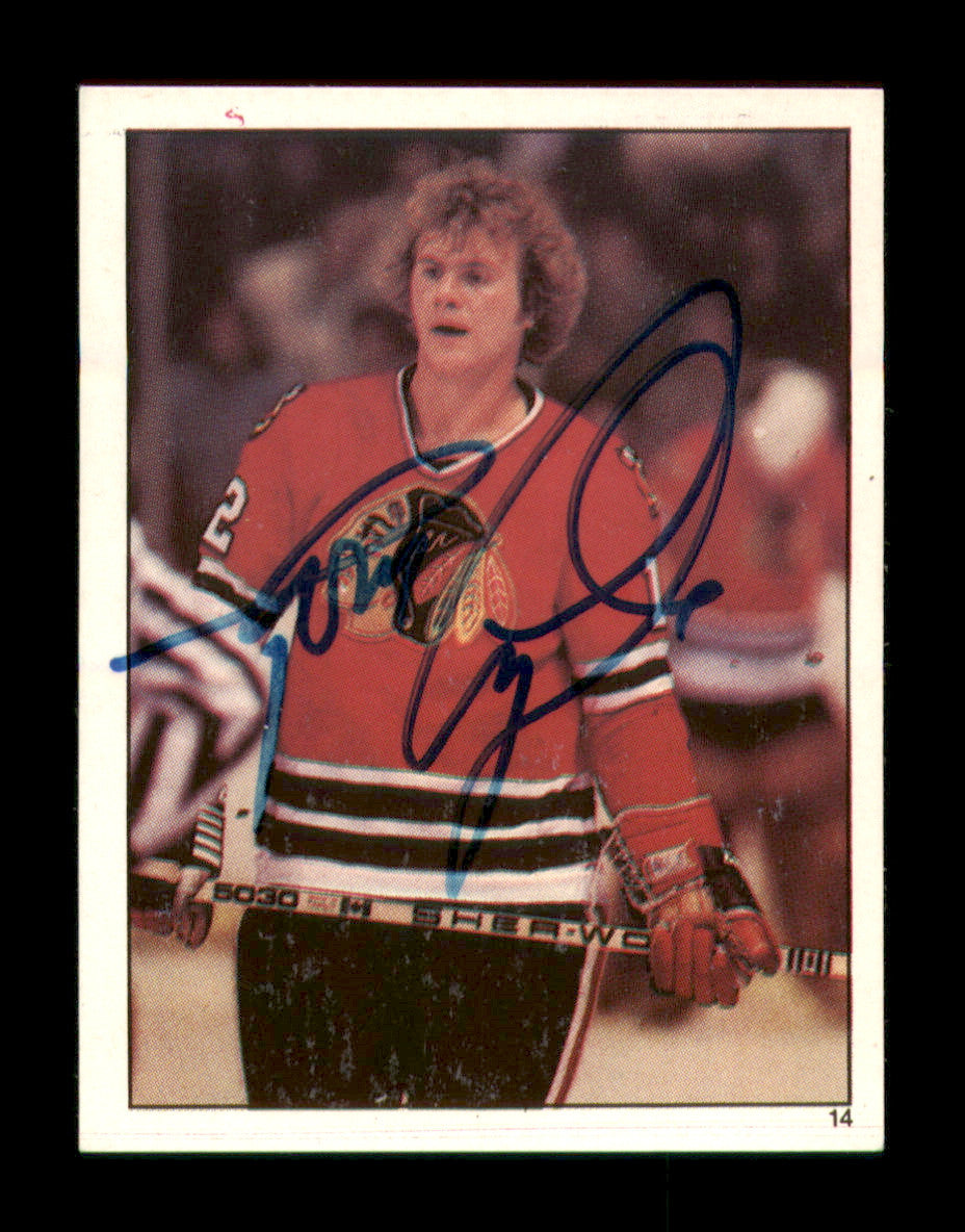 Tom Lysiak Autographed 1982-83 Topps Stickers Card #14 Chicago Blackhawks SKU #251430