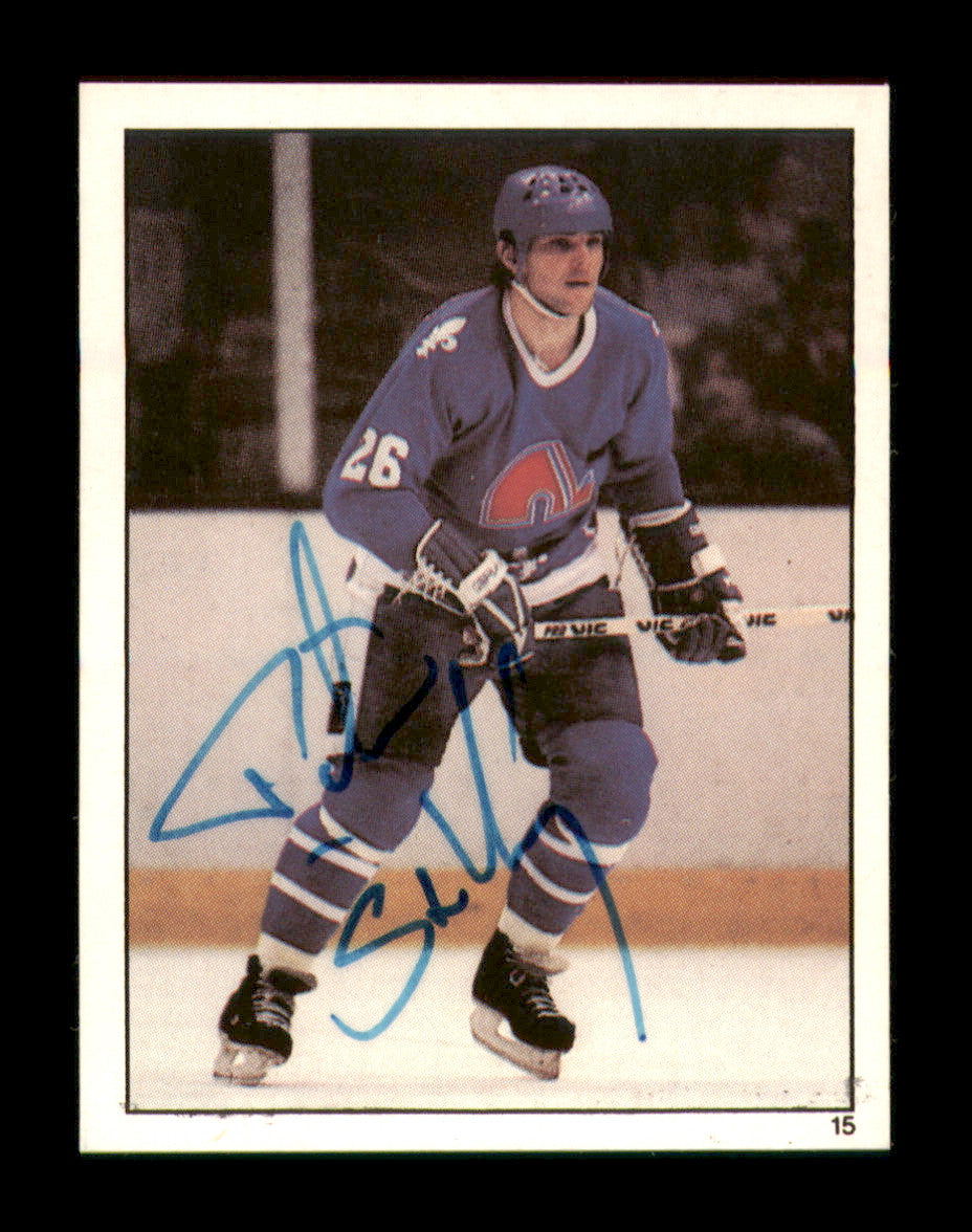 Peter Stastny Autographed 1982-83 Topps Stickers Card #15 Quebec Nordiques SKU #251431