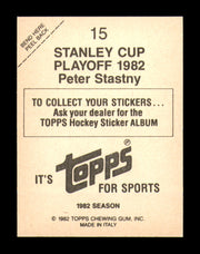 Peter Stastny Autographed 1982-83 Topps Stickers Card #15 Quebec Nordiques SKU #251431