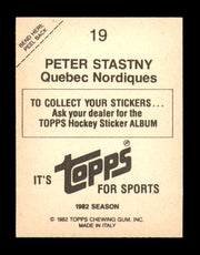Peter Stastny Autographed 1982-83 Topps Stickers Card #19 Quebec Nordiques SKU #251434