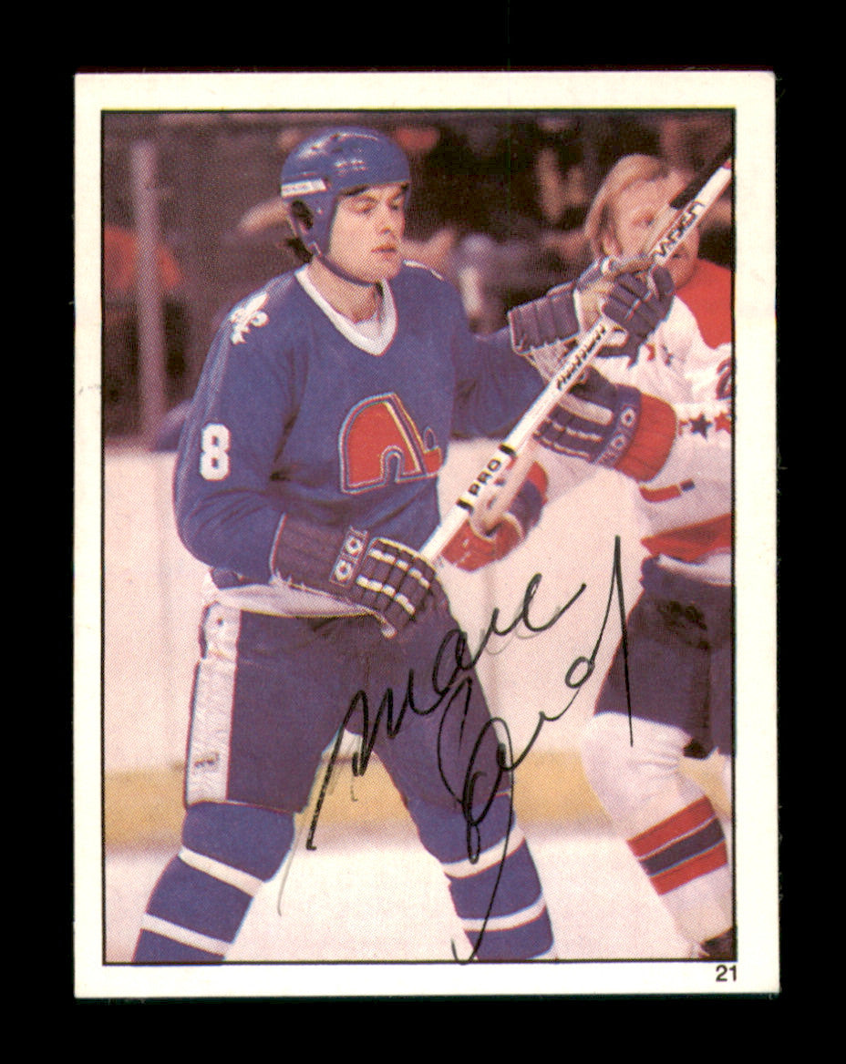 Marc Tardif Autographed 1982-83 Topps Stickers Card #21 Quebec Nordiques SKU #251435