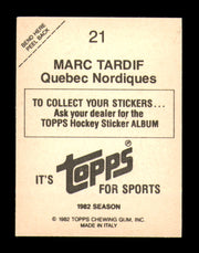 Marc Tardif Autographed 1982-83 Topps Stickers Card #21 Quebec Nordiques SKU #251435