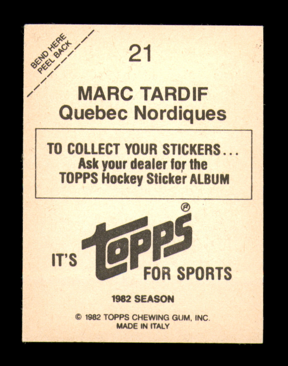 Marc Tardif Autographed 1982-83 Topps Stickers Card #21 Quebec Nordiques SKU #251435