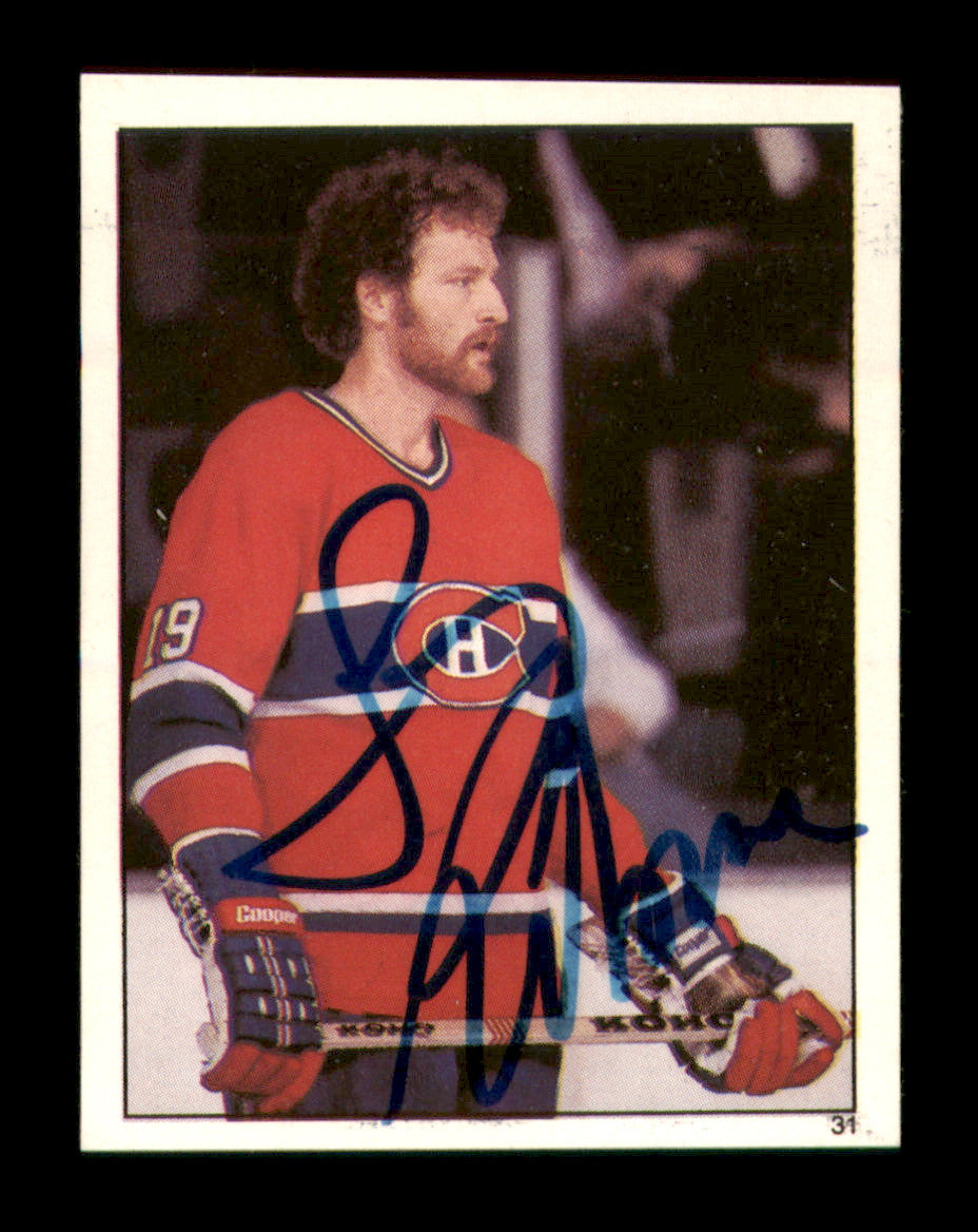 Larry Robinson Autographed 1982-83 Topps Stickers Card #31 Montreal Canadiens SKU #251437