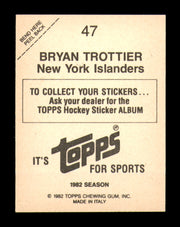 Bryan Trottier Autographed 1982-83 Topps Stickers Card #47 New York Islanders SKU #251440