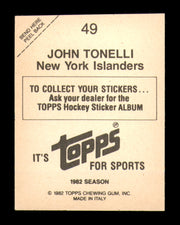 John Tonelli Autographed 1982-83 Topps Stickers Card #49 New York Islanders SKU #251441