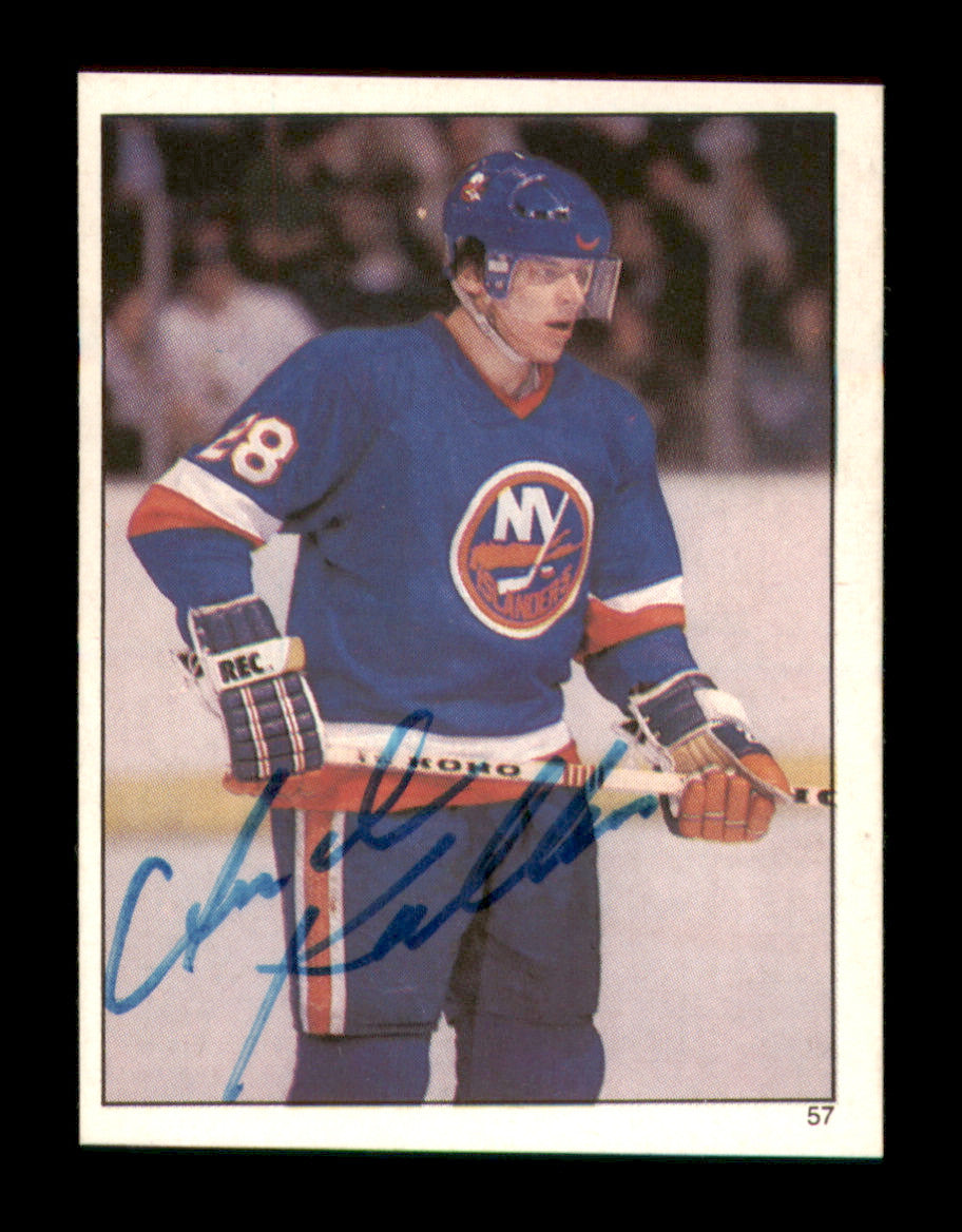 Anders Kallur Autographed 1982-83 Topps Stickers Card #57 New York Islanders SKU #251442