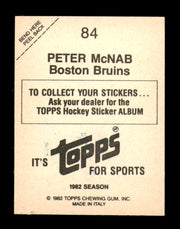 Peter McNab Autographed 1982-83 Topps Stickers Card #84 Boston Bruins SKU #251446