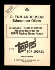 Glenn Anderson Autographed 1982-83 Topps Stickers Card #99 Edmonton Oilers SKU #251447