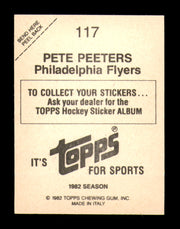 Pete Peeters Autographed 1982-83 Topps Stickers Card #117 Philadelphia Flyers SKU #251448