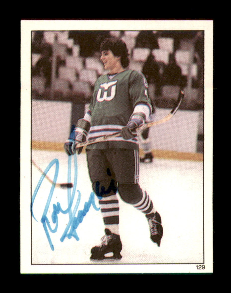 Ron Francis Autographed 1982-83 Topps Stickers Card #129 Hartford Whalers SKU #251449