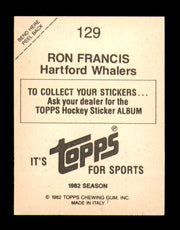 Ron Francis Autographed 1982-83 Topps Stickers Card #129 Hartford Whalers SKU #251449