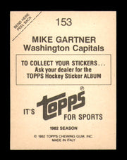Mike Gartner Autographed 1982-83 Topps Stickers Card #153 Washington Capitals SKU #251453