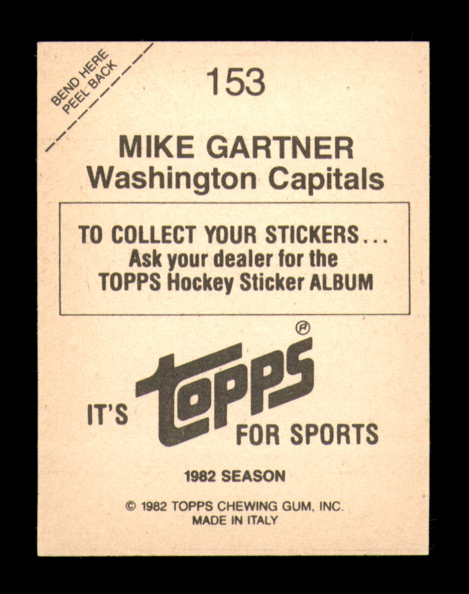 Mike Gartner Autographed 1982-83 Topps Stickers Card #153 Washington Capitals SKU #251453