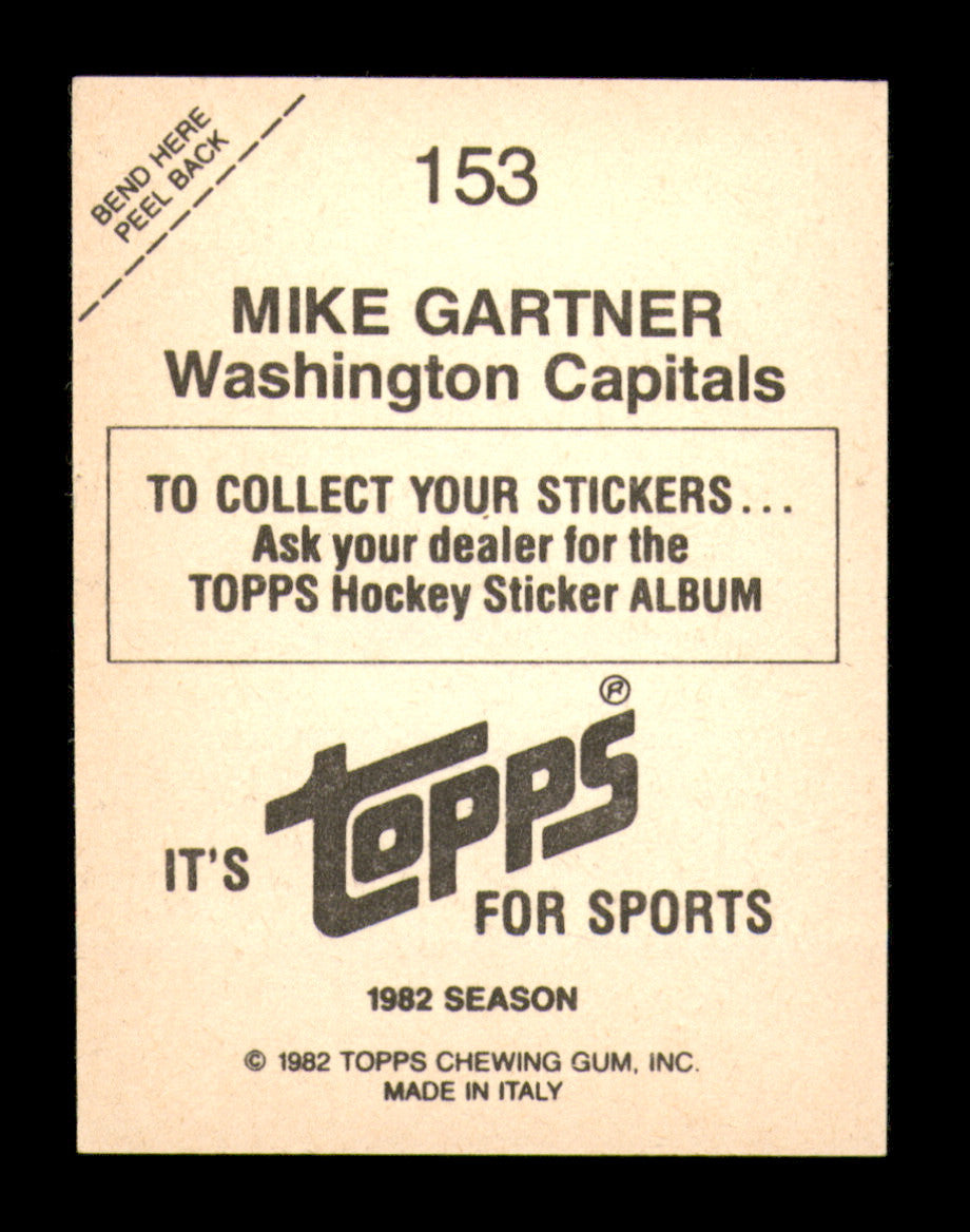 Mike Gartner Autographed 1982-83 Topps Stickers Card #153 Washington Capitals SKU #251454