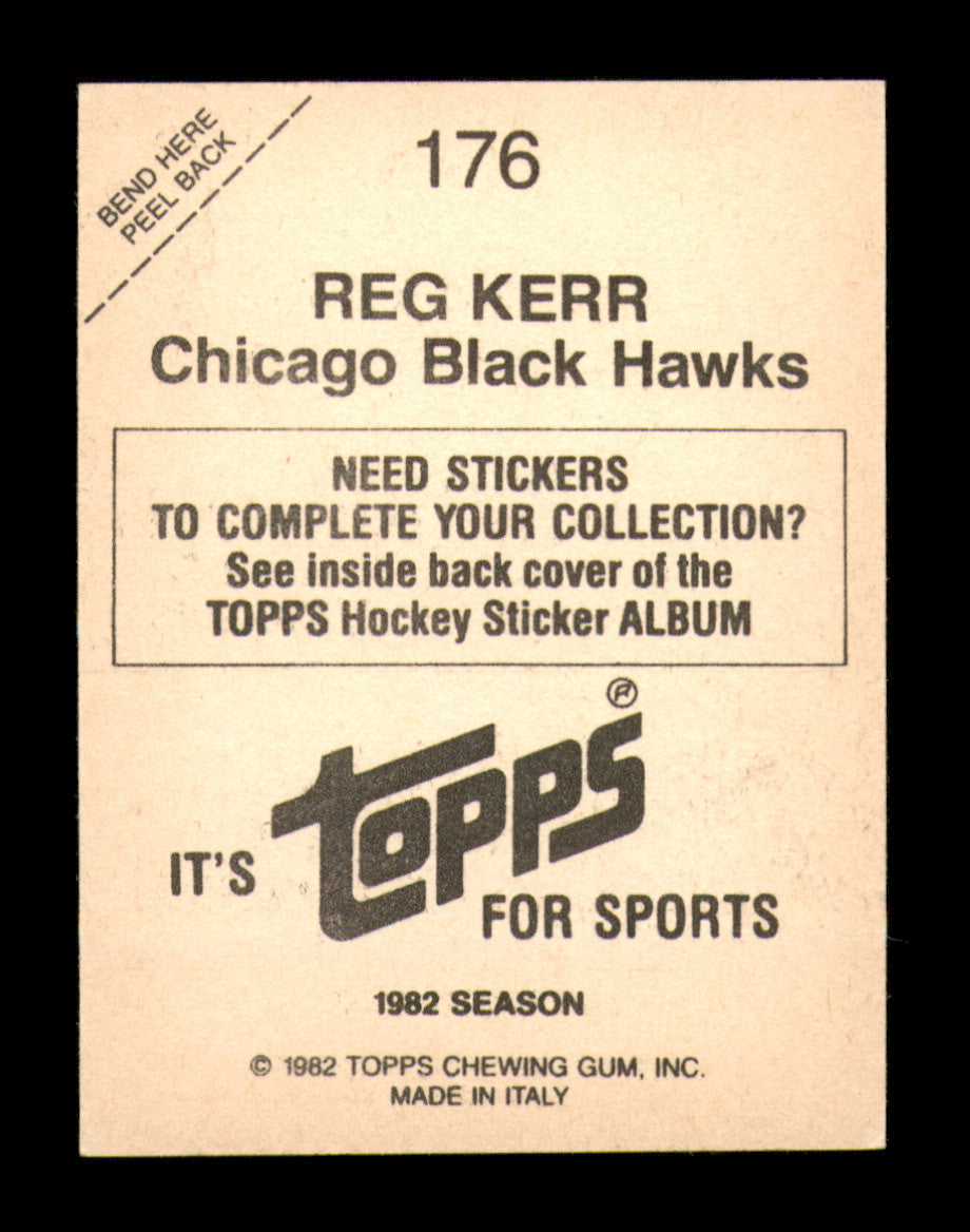 Reg Kerr Autographed 1982-83 Topps Stickers Card #176 Chicago Blackhawks SKU #251455