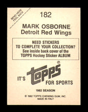 Mark Osborne Autographed 1982-83 Topps Stickers Card #182 Detroit Red Wings SKU #251456