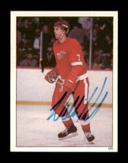 Willie Huber Autographed 1982-83 Topps Stickers Card #185 Detroit Red Wings SKU #251457