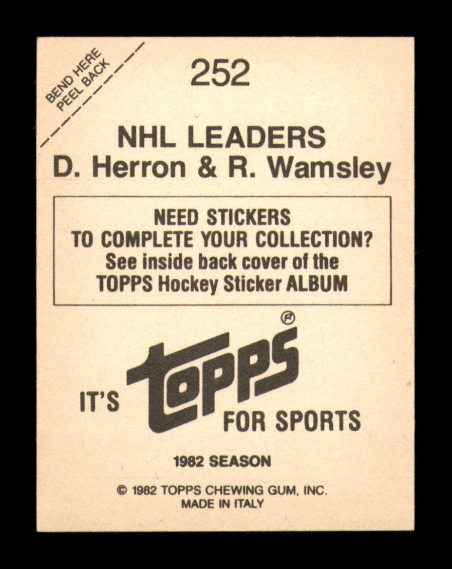 Denis Herron & Rick Wamsley Autographed 1982-83 Topps Stickers Card #252 SKU #251465