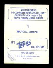 Marcel Dionne Autographed 1983-84 Topps Stickers Card #1 Los Angeles Kings SKU #251467