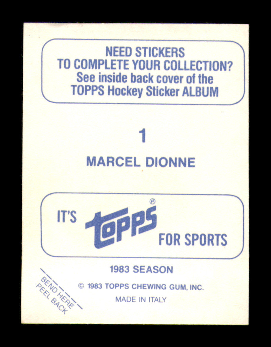 Marcel Dionne Autographed 1983-84 Topps Stickers Card #1 Los Angeles Kings SKU #251467