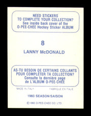 Lanny McDonald Autographed 1983-84 O-Pee-Chee Stickers Card #8 Calgary Flames SKU #251468