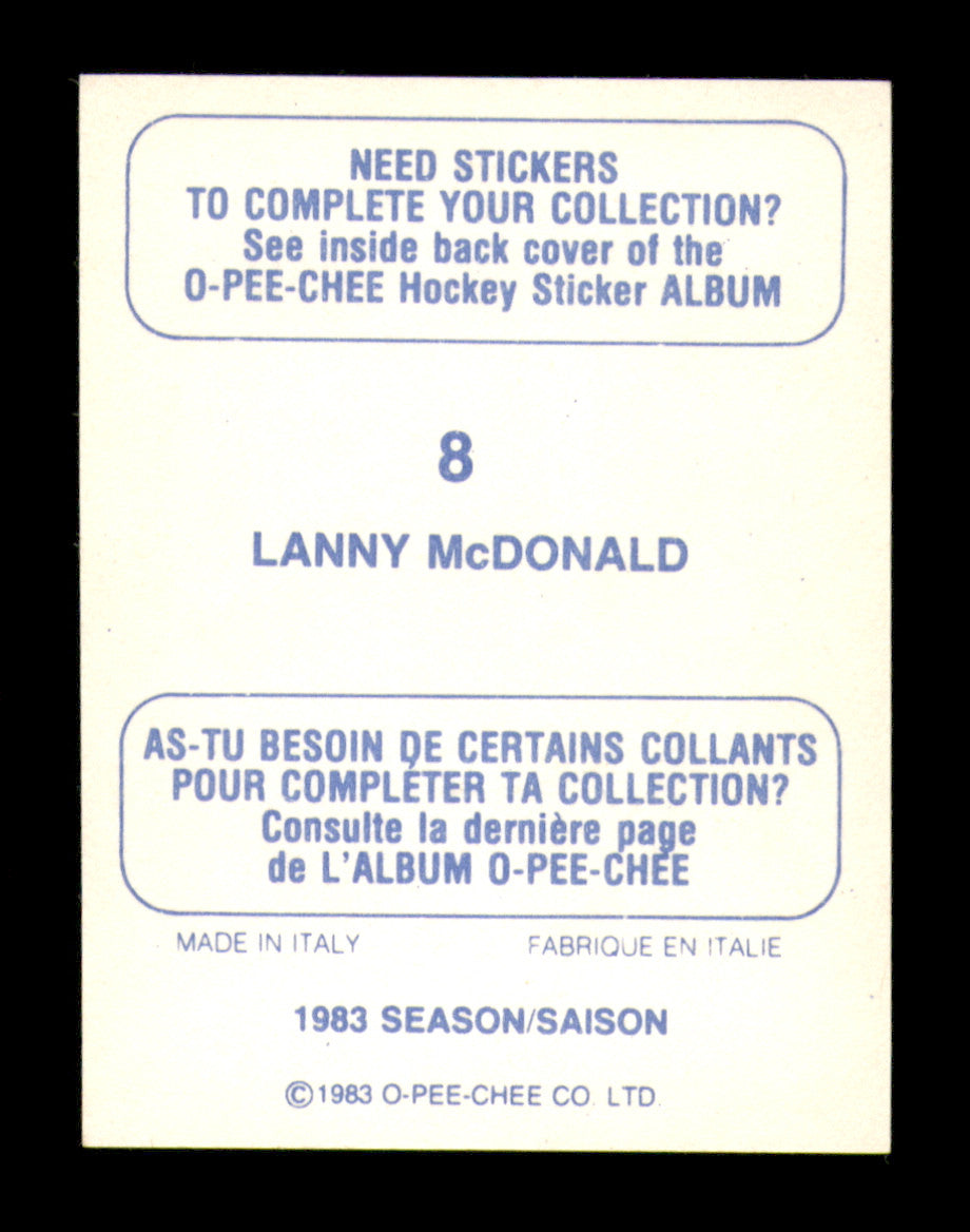 Lanny McDonald Autographed 1983-84 O-Pee-Chee Stickers Card #8 Calgary Flames SKU #251468