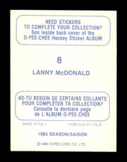 Lanny McDonald Autographed 1983-84 O-Pee-Chee Stickers Card #8 Calgary Flames SKU #251469