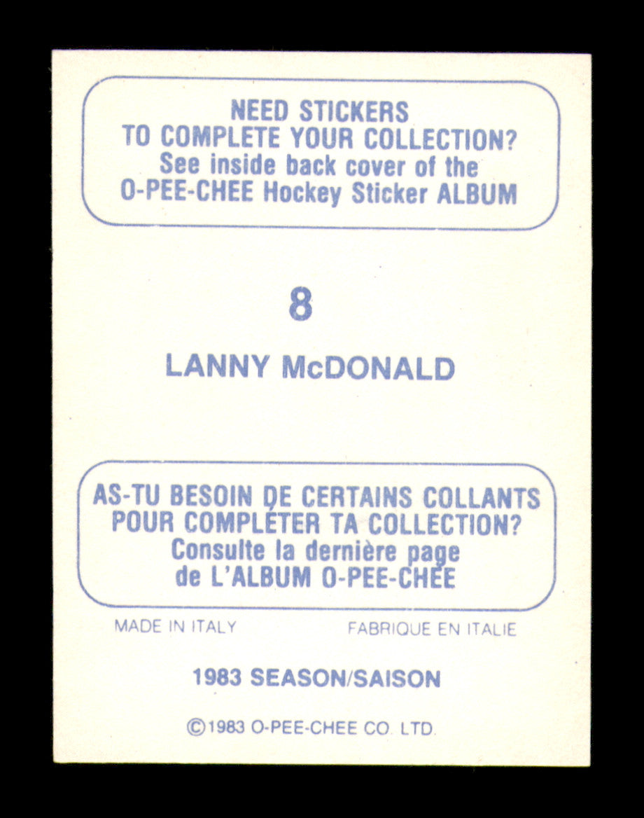 Lanny McDonald Autographed 1983-84 O-Pee-Chee Stickers Card #8 Calgary Flames SKU #251469
