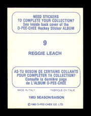 Reggie Leach Autographed 1983-84 O-Pee-Chee Stickers Card #9 Detroit Red Wings SKU #251470