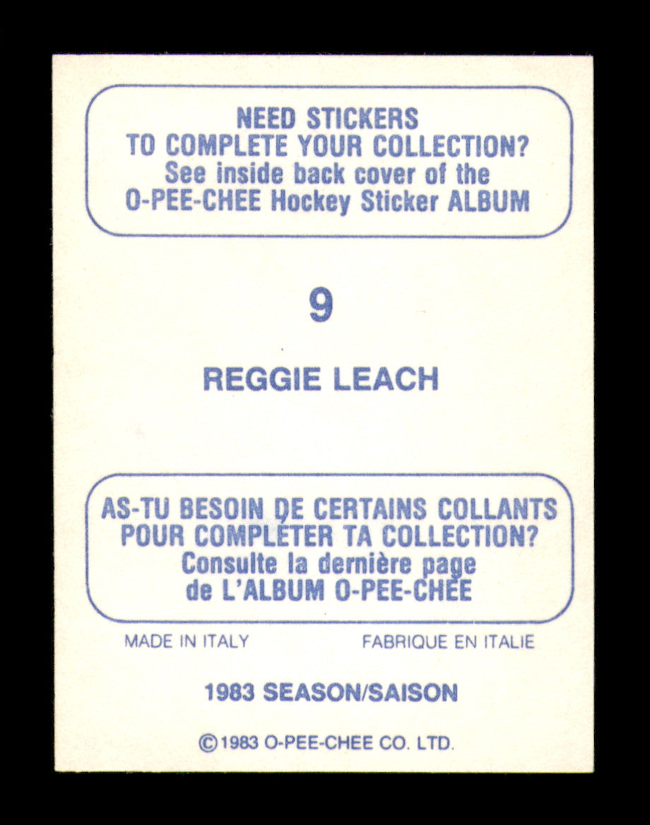 Reggie Leach Autographed 1983-84 O-Pee-Chee Stickers Card #9 Detroit Red Wings SKU #251470