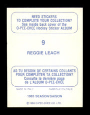 Reggie Leach Autographed 1983-84 O-Pee-Chee Stickers Card #9 Detroit Red Wings SKU #251471
