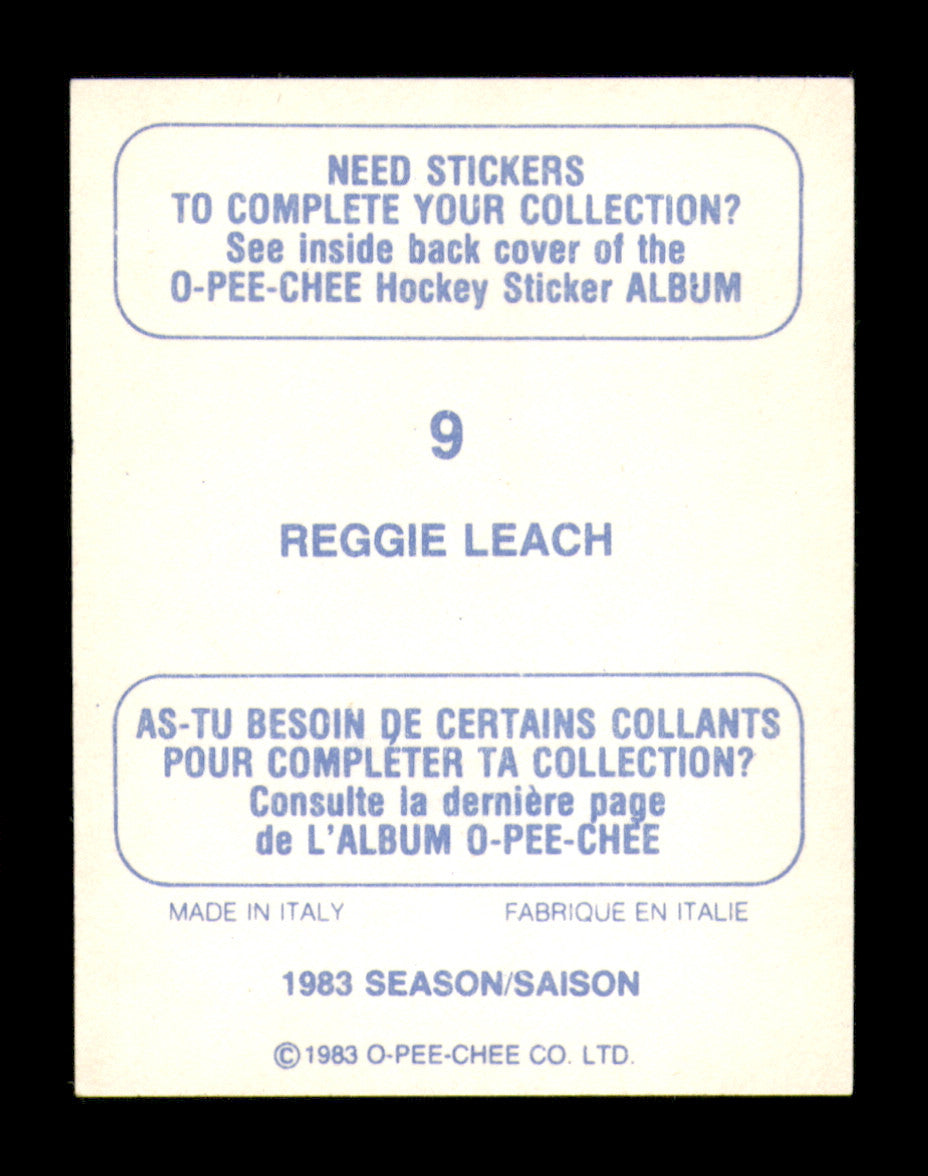 Reggie Leach Autographed 1983-84 O-Pee-Chee Stickers Card #9 Detroit Red Wings SKU #251471