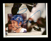 Borje Salming Autographed 1983-84 Topps Stickers Card #34 Toronto Maple Leafs SKU #251478