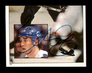 Borje Salming Autographed 1983-84 Topps Stickers Card #34 Toronto Maple Leafs SKU #251479