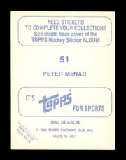 Peter McNab Autographed 1983-84 Topps Stickers Card #51 Boston Bruins SKU #251482