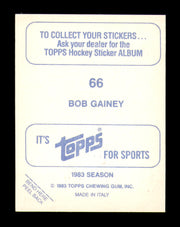 Bob Gainey Autographed 1983-84 Topps Stickers Card #66 Montreal Canadiens SKU #251486