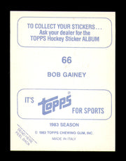 Bob Gainey Autographed 1983-84 Topps Stickers Card #66 Montreal Canadiens SKU #251489