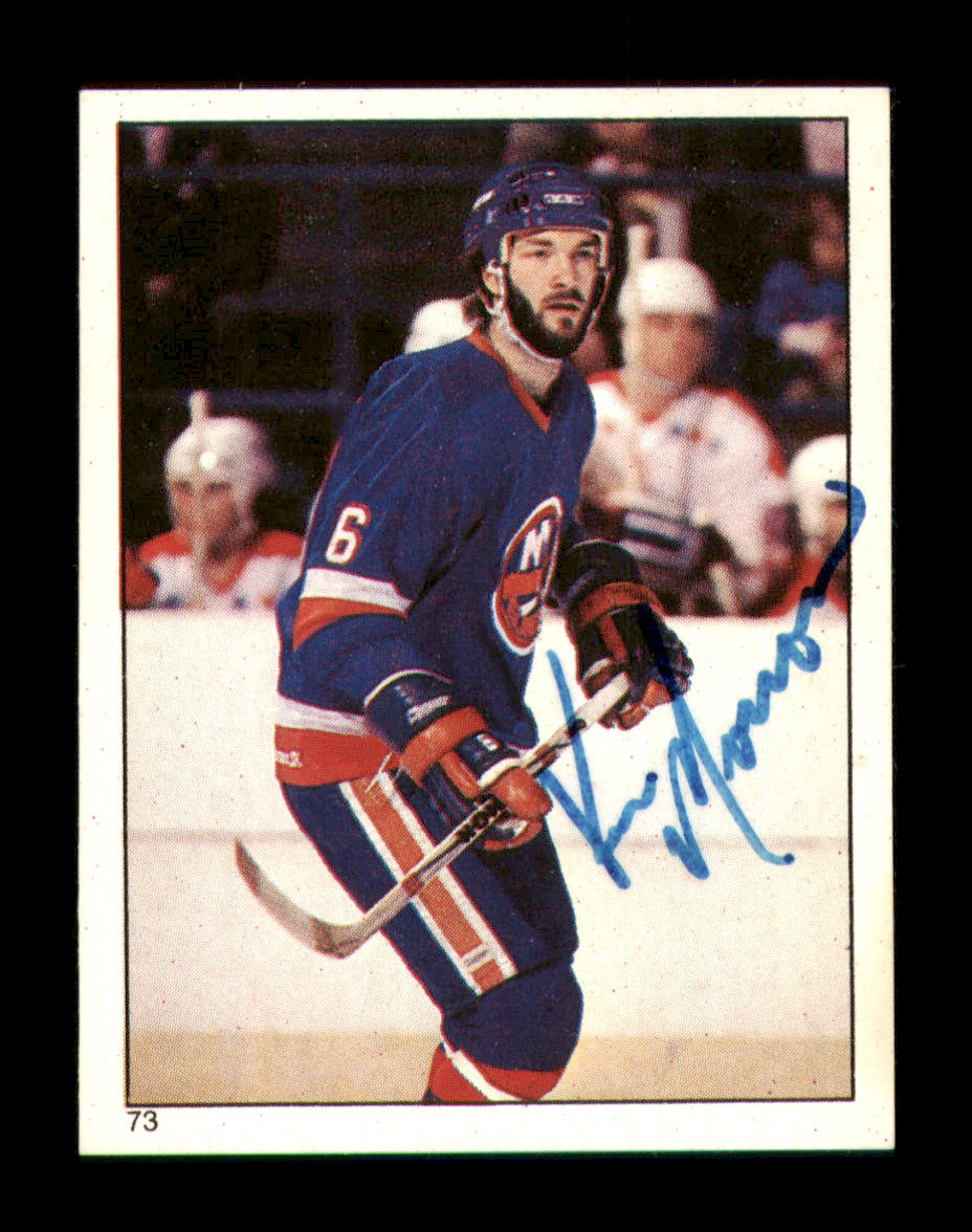 Ken Morrow Autographed 1983-84 Topps Stickers Card #73 New York Islanders SKU #251491