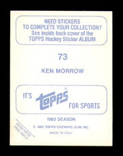 Ken Morrow Autographed 1983-84 Topps Stickers Card #73 New York Islanders SKU #251491