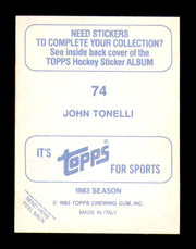 John Tonelli Autographed 1983-84 Topps Stickers Card #74 New York Islanders SKU #251492