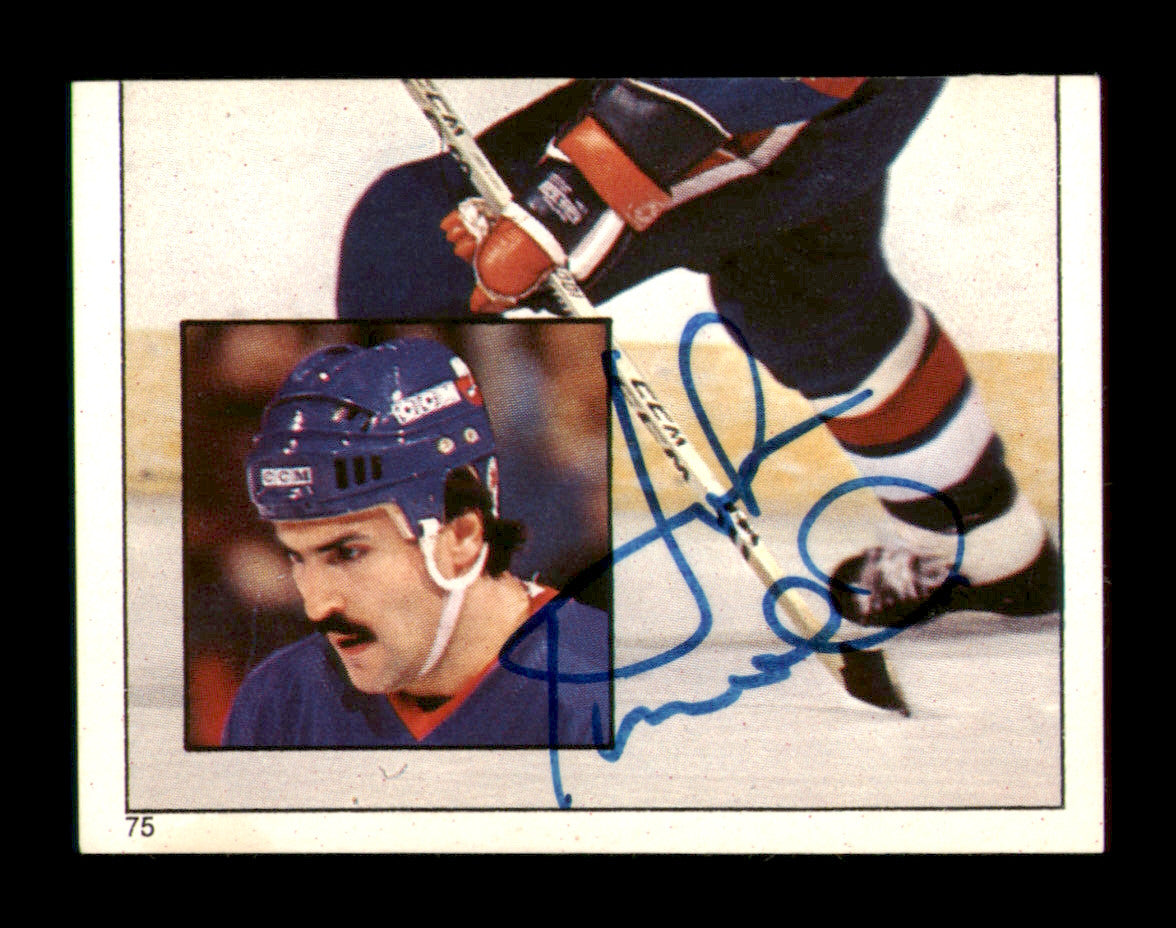 John Tonelli Autographed 1983-84 Topps Stickers Card #75 New York Islanders SKU #251493