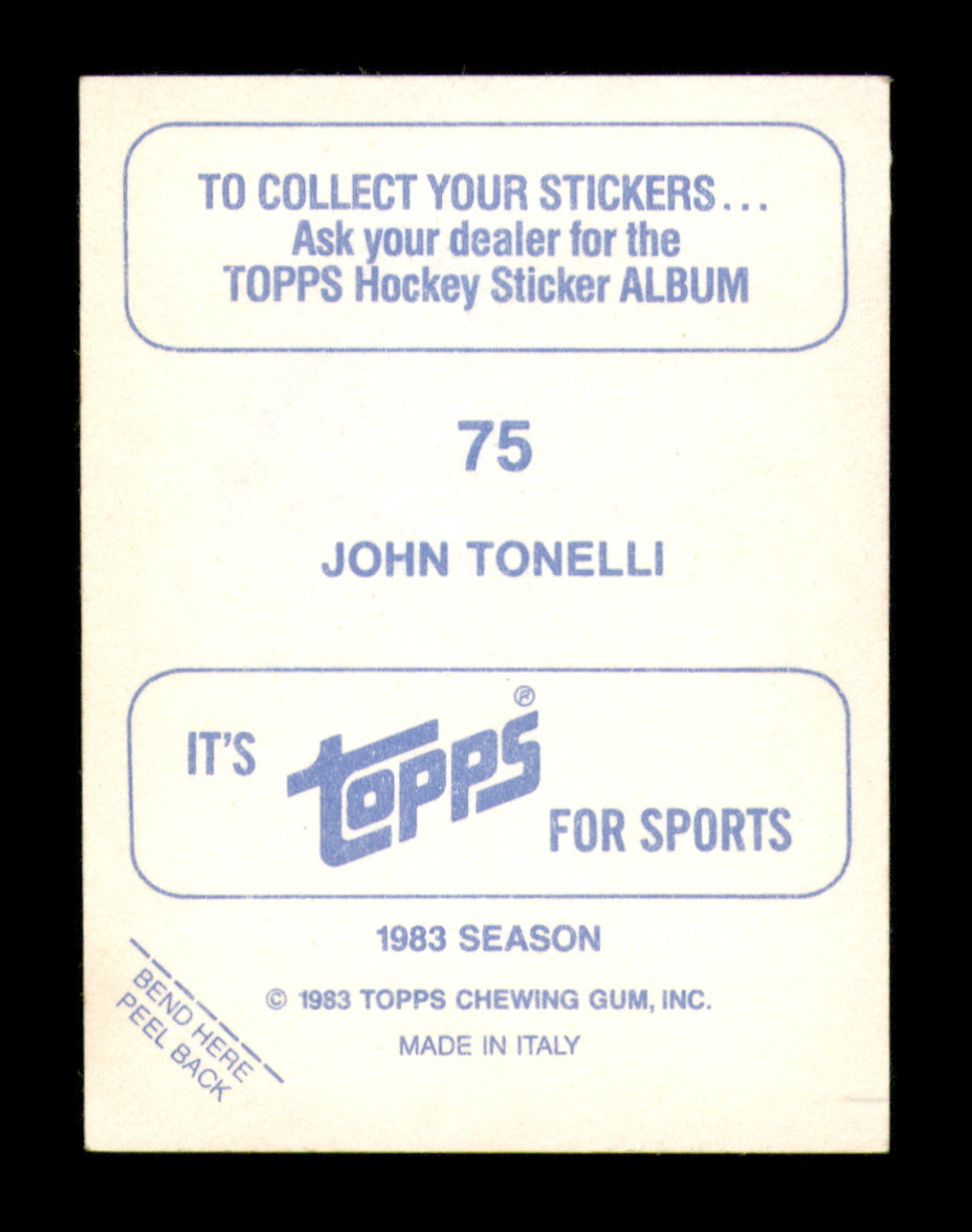 John Tonelli Autographed 1983-84 Topps Stickers Card #75 New York Islanders SKU #251493