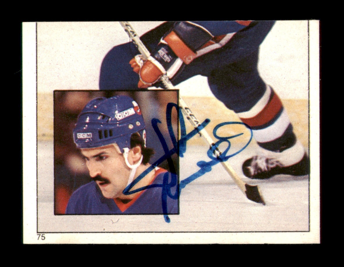John Tonelli Autographed 1983-84 Topps Stickers Card #75 New York Islanders SKU #251494