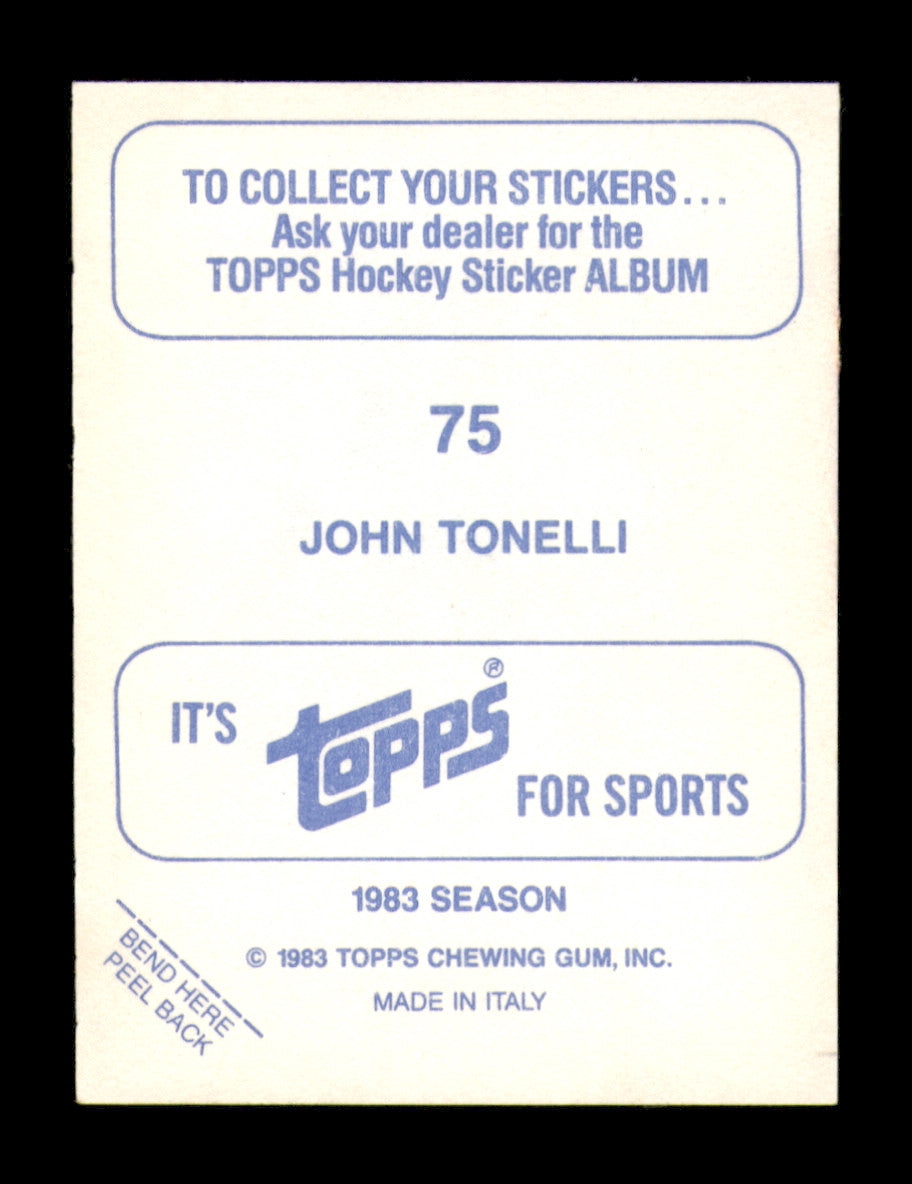 John Tonelli Autographed 1983-84 Topps Stickers Card #75 New York Islanders SKU #251494